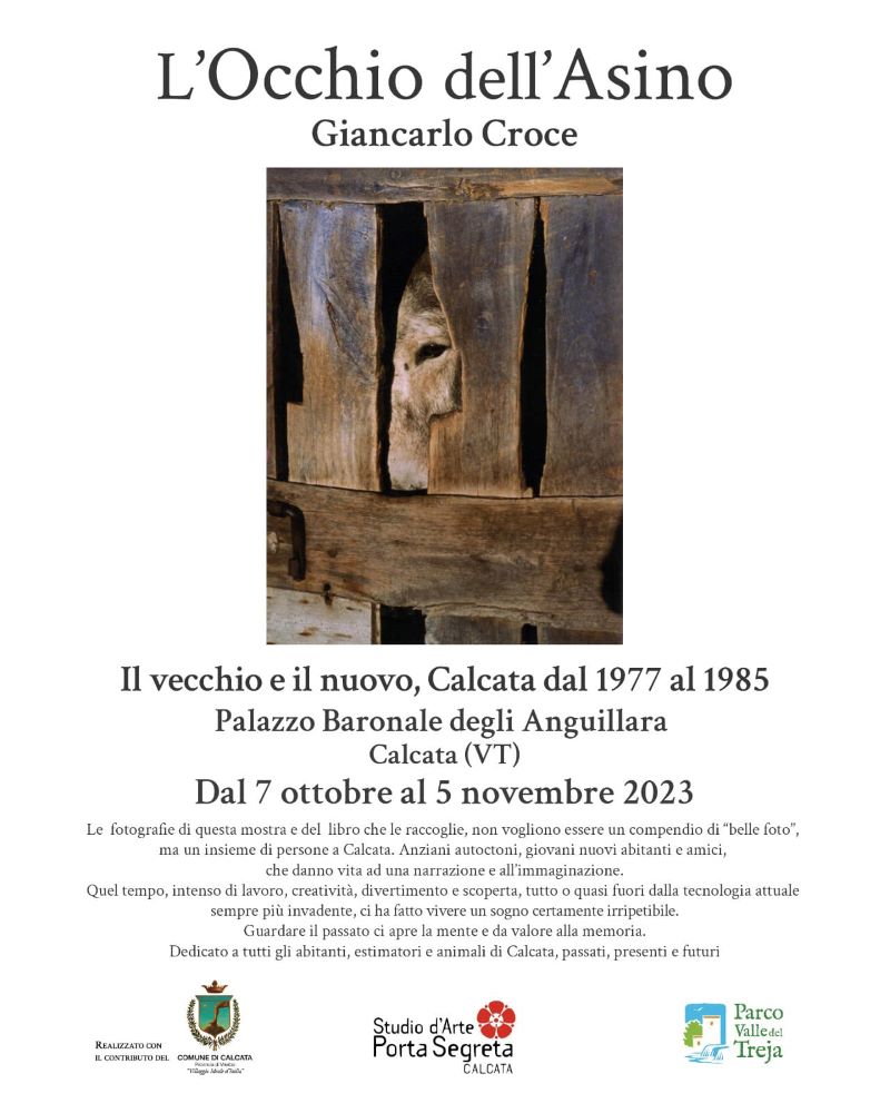 Locandina mostra Giancarlo Croce L'occhio dell'asino Calcata