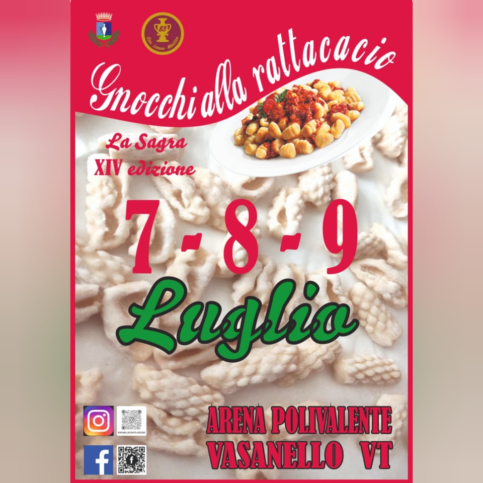 Locandina sagra degli gnocchi 2023 Vasanello